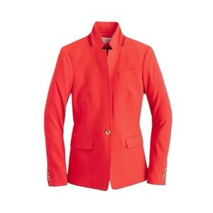 J. Crew Regent Blazer in Wool Flannel Bright Red Size 4 NWT